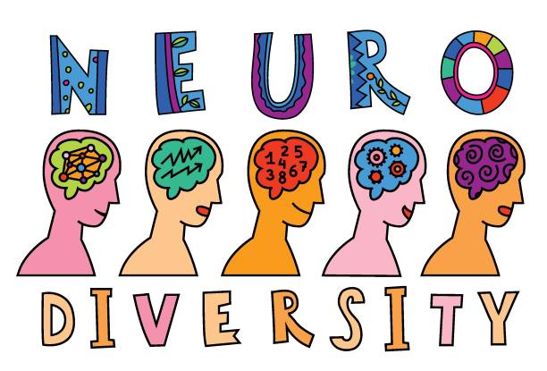 illustrations, cliparts, dessins animés et icônes de human mind and experience diversity. neurodiversity, autism acceptance. - dyslexia &autism